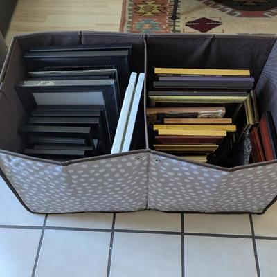 Lot #116 - Assorted Picture Frames Lot With ThirtyOne Fabric Utility Bin