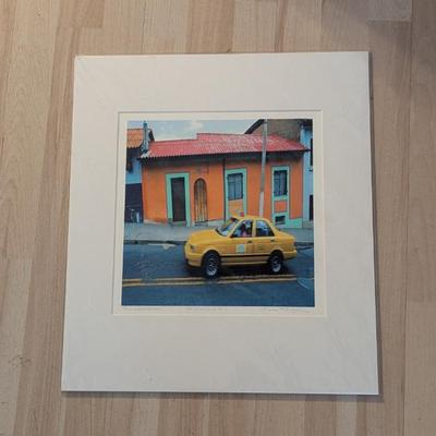 Lot #71 - "Yellow Cab #2" by Gene Taylor Framed Photograph Art From Ecuador