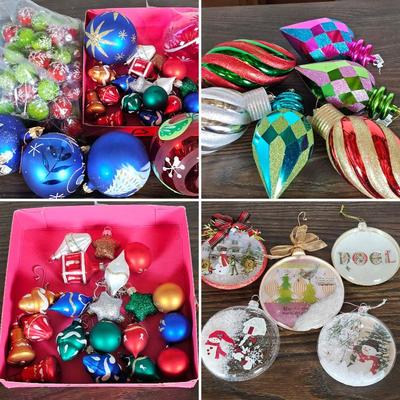 Lot #244 - Vintage Christmas Ornament Bauble Lot From Miniature to Giant