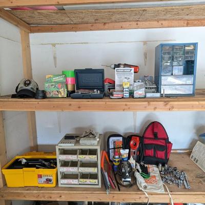 Lot #322 - Large Tool Lot with Assorted Hand Tools and Organizers