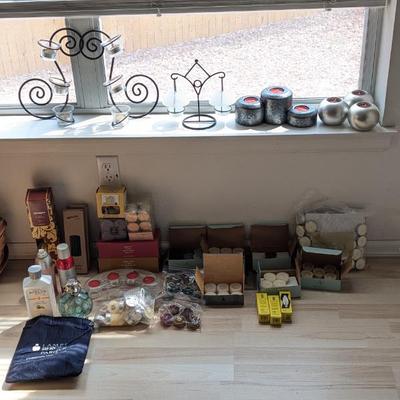 Lot #79 - Tea Light Candles and Holders and Home Fragrance Lot