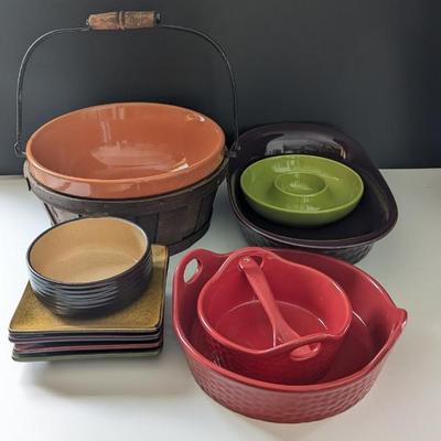 Lot #37 - Mixed Serving Dish Lot From Tastefully Simple - Assorted Colors & Styles.