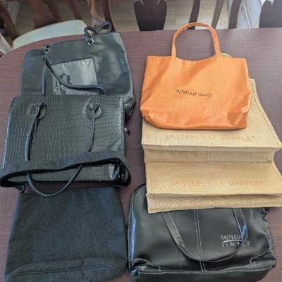 Lot #105 - Fashion & Tote Bag Lot - Tastefully Simple & Other Brands.