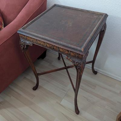 Lot #120 - Antique Carved Mahogany Side Table
