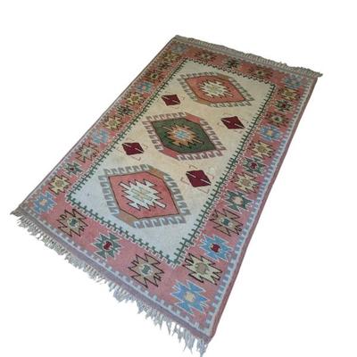 Lot #124 - Vintage 100% Wool Handmade in Turkiye Turkish Rug Oushak Rug