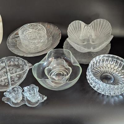 Lot #47 - Vintage Glassware & Crystal Collection - Assorted Serving Bowls and Platters