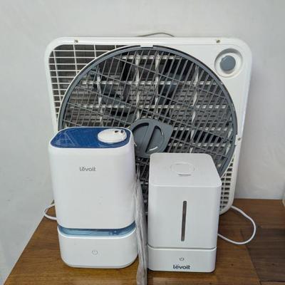 Lot #293 - Levoit Humidifiers & Holmes Box Fan