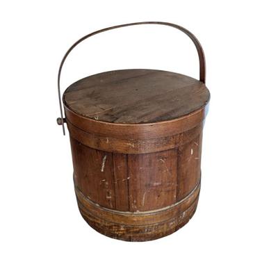Lot #326 - Antique Firkin with R.H. Macys & Co. Cotton Felt Tag Including 1c Inspection Tax Stamp