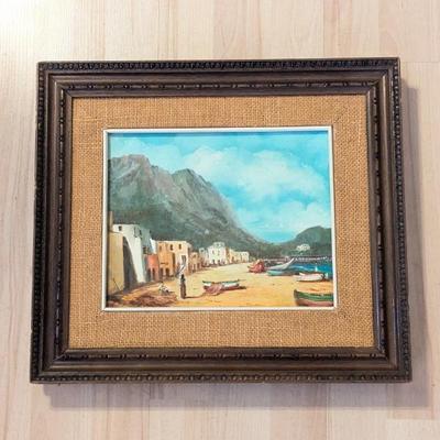 Lot #64 - Original Signed and Framed Landscape Oil Painting Marina Grande Capri Italy