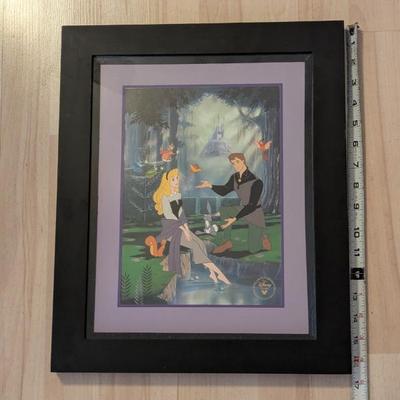 Lot #66 - Framed Disney Store Exclusive Commemorative Lithograph Animation Art - Sleeping Beauty (Aurora & Prince Philip).