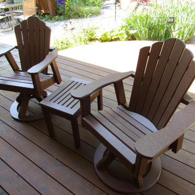 Amish Adirondack swivel chairs