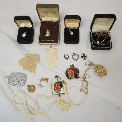 1163	7 LADIES NECKLACES AND 8 PENDANTS SOME MARKED BY THE MAKER

