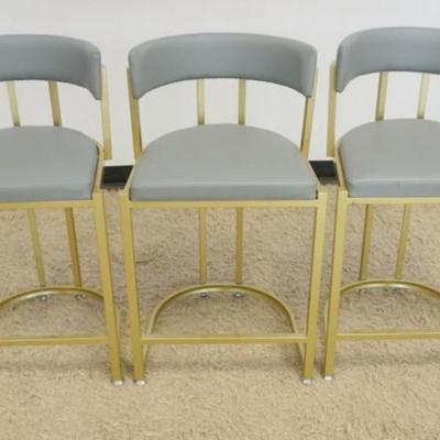 1278	3 CURVED BACK MODERN STYLE BAR STOOLS, EACH APPROXIMATELY 37 IN H, SEAT HEIGHT 26 IN
