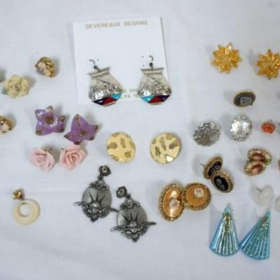 1156	ASSORTMENT OF 23 LADIES EARRINGS, SOME MARKED BY THE MAKER
