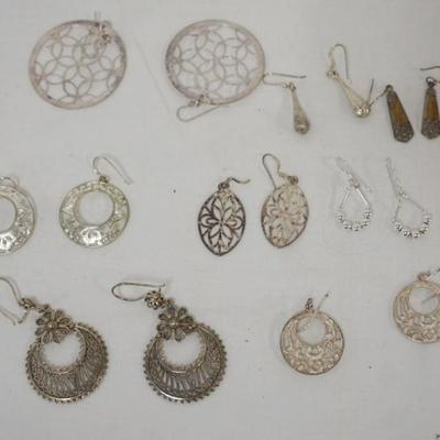 1168	8 PAIRS OF LADIES STERLING SILVER EARRINGS, 1.17 TOZ
