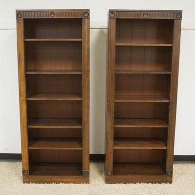 1248	2 BOOKCASES WITH REEDED COLUMN FRONTS, EACH APPROXIMATELY 15 IN X 30 IN X 77 IN H
