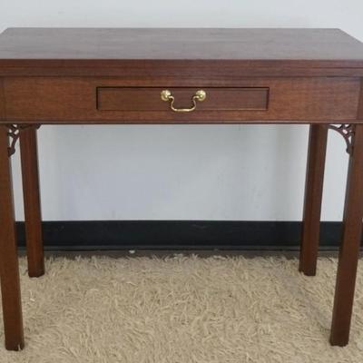 1242	CRAFTSMAN MAHOGANY 1 DRAWER GAME TABLE, APPROXIMATELY 36 IN X 18 IN X 30 IN H
