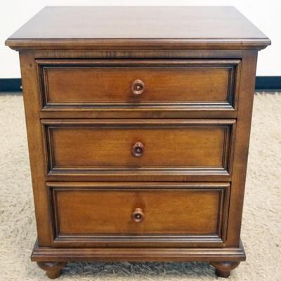 1177	ETHAN ALLEN 3 DRAWER BEDSIDE STAND, APPROXIMATELY 25 IN X 18 IN X 30 N H
