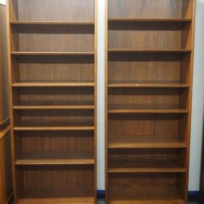 1272	DANISH TEAK MODERN BOOKCASES WITH ADJUSTABLE SHELVES, EACH APPROXIMATELY 28 IN X 12 IN X 77 IN H
