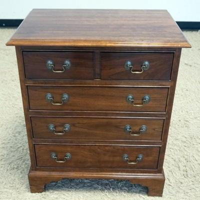 1196	STICKLEY SOLID CHERRY 3 DRAWER MINIATURE CHEST ON BRACKET FEET, APPROXIMATELY 25 IN X 16 IN X 30 IN H
