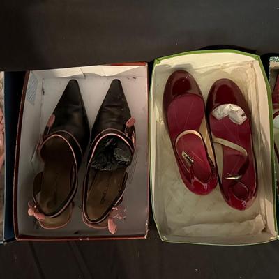 Lot 419: Lot of 4 Pairs Women’s High Heel Shoes – Size 7.5 – Mixed Styles, Some Wear