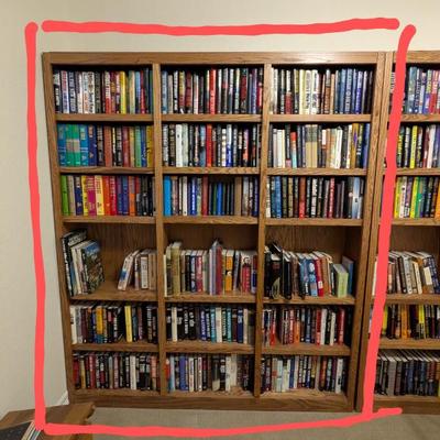 Lot #171 - Large Oak Bookshelf with Adjustable Shelves