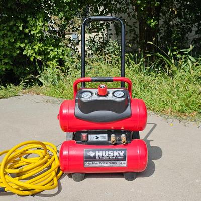 Lot #218 - Husky Portable Air Compressor with 4-Gallon Tank