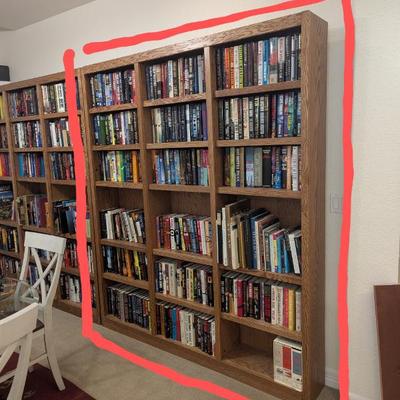 Lot #170 - Large Oak Bookshelf with Adjustable Shelves