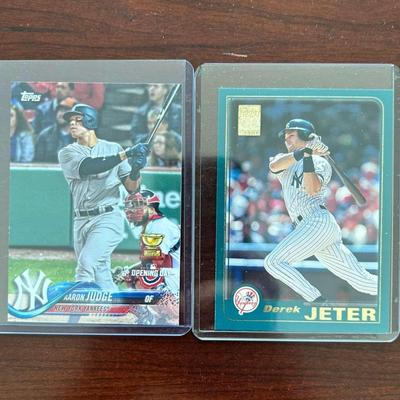 Yankee Greats. Aaron Judge Topps Baseball Rookie Card #71. 2001 Topps Derek Jeter