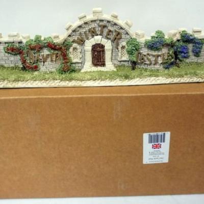 1173	DAVID WINTER HAND PAINTED COTTAGES, THE CASTLE WALL,  APPROXIMATELY 14 1/4  IN L
