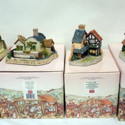 1149	4 DAVID WINTER HAND PAINTED COTTAGES, LOCK KEEPERS COTTAGE, 15 LAWNSIDE ROAD, THAMESIDE AND THE COAL SHED,  APPROXIMATELY 4-5  IN H
