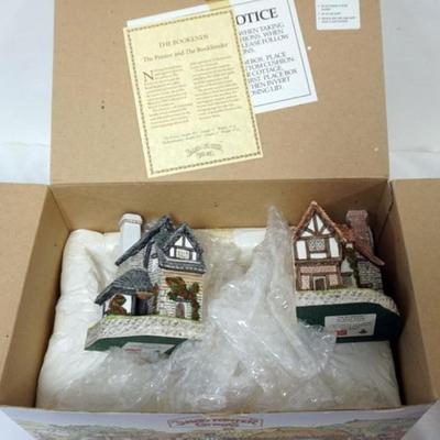 1163	2 DAVID WINTER HAND PAINTED COTTAGES, THE PRINTER AND THE BOOKBINDER
