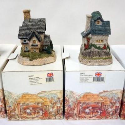 1143	4 DAVID WINTER HAND PAINTED COTTAGES, ALAN-A-DALE, THE SEPTONS, THE STAINED GLASS STUDIO AND THE OBSERVATORY,  APPROXIMATELY 4-5  IN H
