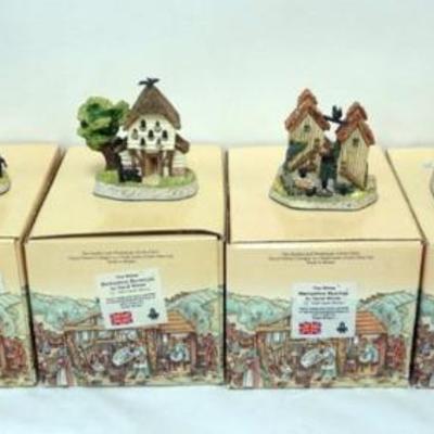 1135	6 DAVID WINTER HAND PAINTED COTTAGES, LANCASHIRE DONKEY SHED, BERKSHIRE MILKING BYRE, DERBYSHIRE DOVECOTE, HAMPSHIRE HUTCHES, 1 ACRE...