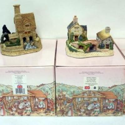 1148	4 DAVID WINTER HAND PAINTED COTTAGES, THE ABBY, THE PAVILION, THE GAMEKEEPER AND ONLY A SPAN APART,  APPROXIMATELY 4-5  IN H
