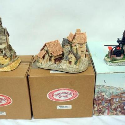 1170	3 DAVID WINTER HAND PAINTED COTTAGES, CROFTER'S COTTAGE, CORNISH ENGINE HOUSE, BROOKSIDE HAMLET, AND HOUSE OF MASTER MASON,...