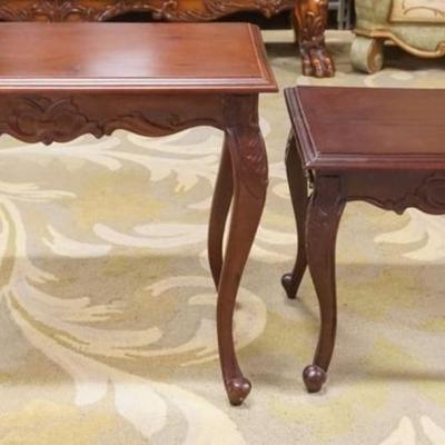 1287	2 GRADUATED MAHOGANY STANDS, LARGEST APPROXIMATELY 26 IN X 16 IN X 22 IN 
