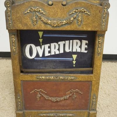 1249	ANTIQUE THEATER MARQUIS BOX, RCA VICTOR WITH INTERIOR LIGHT, METAL FRAME AND WOOD DOOR EXTERIOR. HAS PULLEY MECHANISM FOR POSSIBLY...