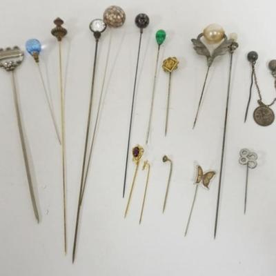 1217	16 LADIES VINTAGE STICK PINS INCLUDING REED & BARTON
