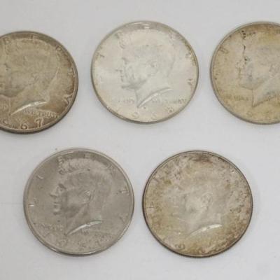 1227	5 KENNEDY HALF DOLLARS INCLUDING 2 - 1964, 1967, 1968 AND 1971
