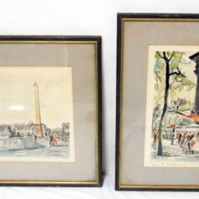 1151	FRAMED FRENCH STREET SCENES *HERBELOT*, EACH APPROXIMATELY 15 IN X 17 IN OVERALL
