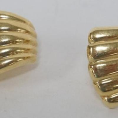 1231	14K GOLD LADIES SHELL EARRINGS, 7.53 DWT
