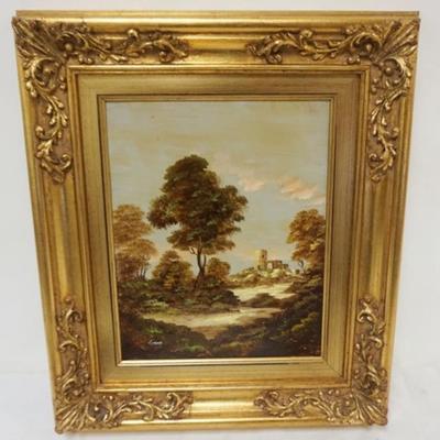 1165	FRAMED OIL ON BOARD, LANDSCAPE WITH CATTLE, APPROXIMATELY 16 IN X 19 IN OVERALL
