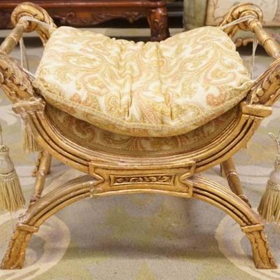 1265	VINTAGE GILT WOOD NEO CLASSICAL STOOL/BENCH, APPROXIMATELY 29 IN X 20 IN X 22 IN H
