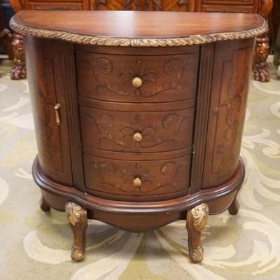 1279	FAUX PAINT DECORATED 3 DRAWER, 2 DOOR STAND, APPROXIMATELY 30 IN X 13 IN X 30 IN H, 1 DOOR HANDLE MISSING
