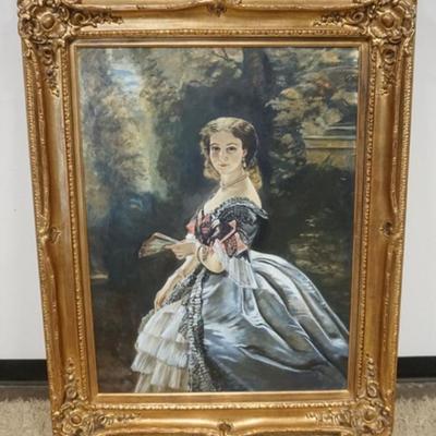 1164	LARGE CONTEMPORARY OIL ON CANVAS, IMAGE OF SOUTHERN BELL, APPROXIMATELY 41 IN X 51 IN OVERALL
