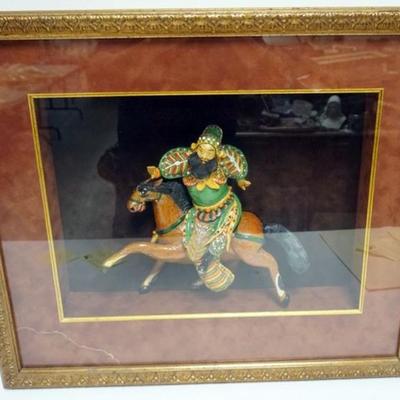1176	FRAMED IMAGE OF ASIAN WARRIOR IN SHADOW BOX FRAME, APPROXIMATELY 22 IN X 26 IN
