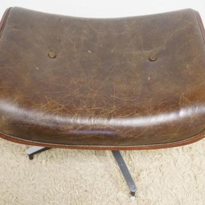 1299	MID CENTURY MODERN EAMES STYLE  OTTOMAN,1 PAD MISSING ON FOOT REST

