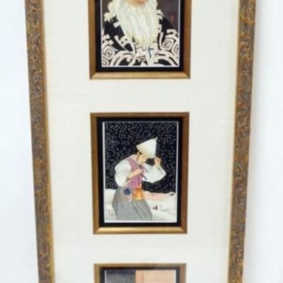 1162	FRAMED AND MATTED JAPANESE BLOCK PRINTS, APPROXIMATELY 12 IN X 30 IN OVERALL

