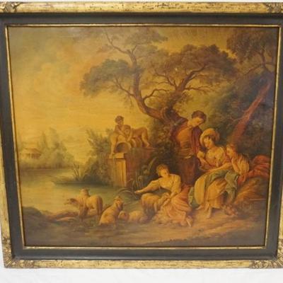 1163	OIL ON CANVAS, IMAGE OF CLASSICAL SCENE, APPROXIMATELY 38 IN X 35 IN OVERALL
